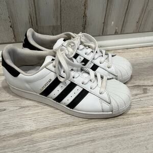 Adidas Superstar Black White Lace Up Low Top Sneakers Women's Size 7 Mens 6
